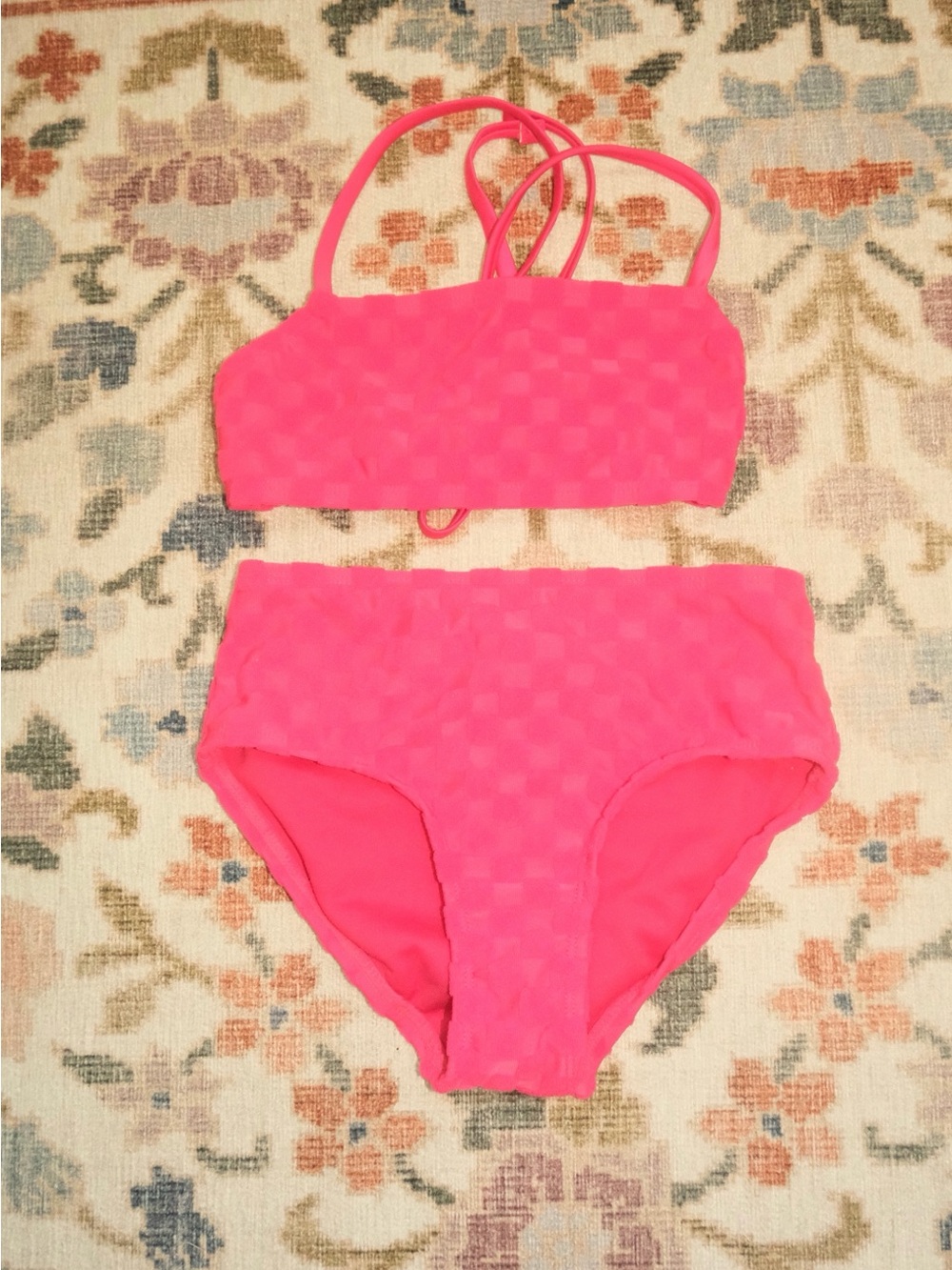 art class Hot Pink Textured Bikini Set